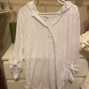 Billabong white beach cover up with hood